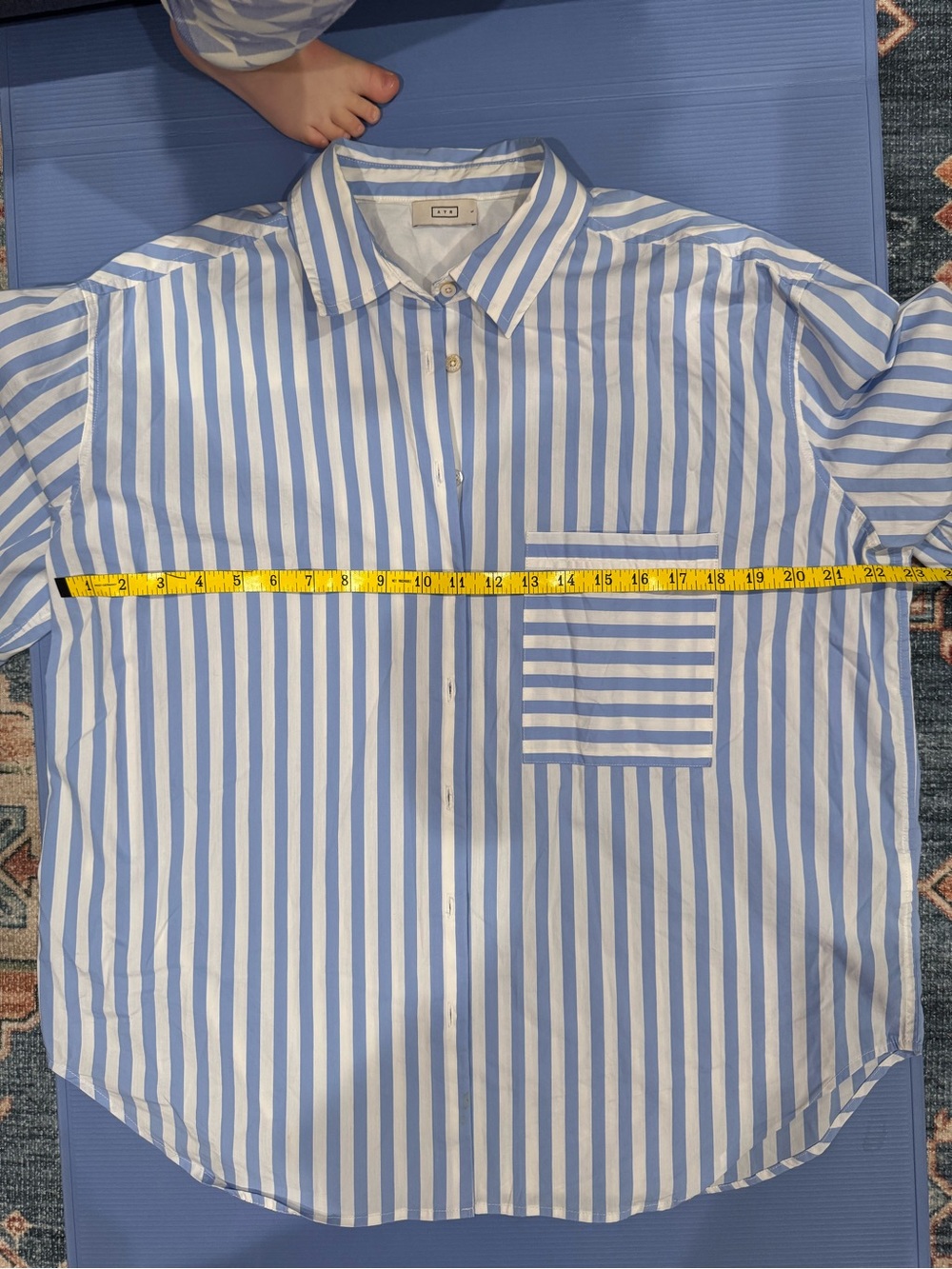 AYR The Deep End, L in Light Blue and White Stripe